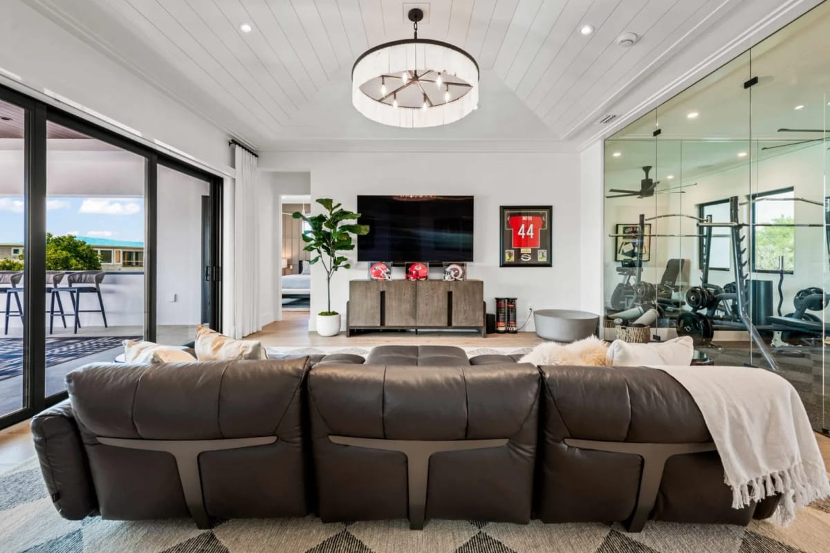 Family room opening to the covered lanai