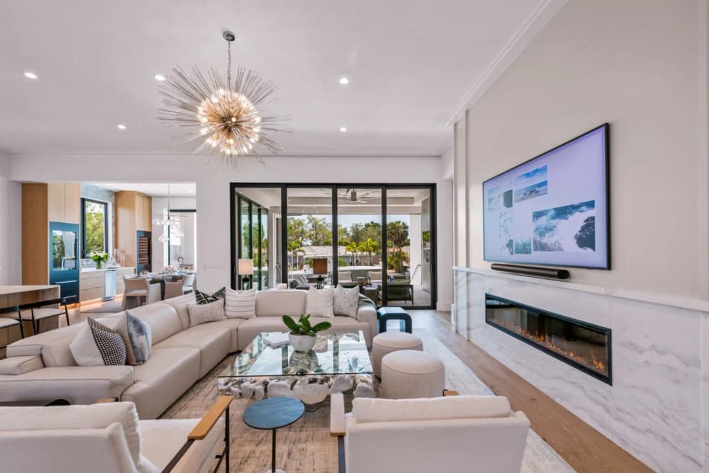 Light-filled great room by Nutter Custom Construction