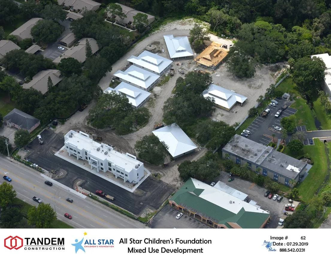 Allstar Children’s Foundation campus under construction, aerial view 1