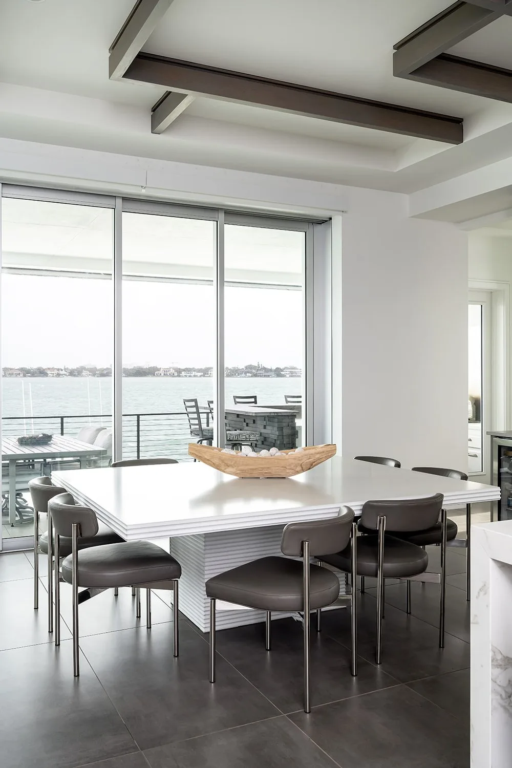 Bird Key Bayfront dining area overlooking the bay