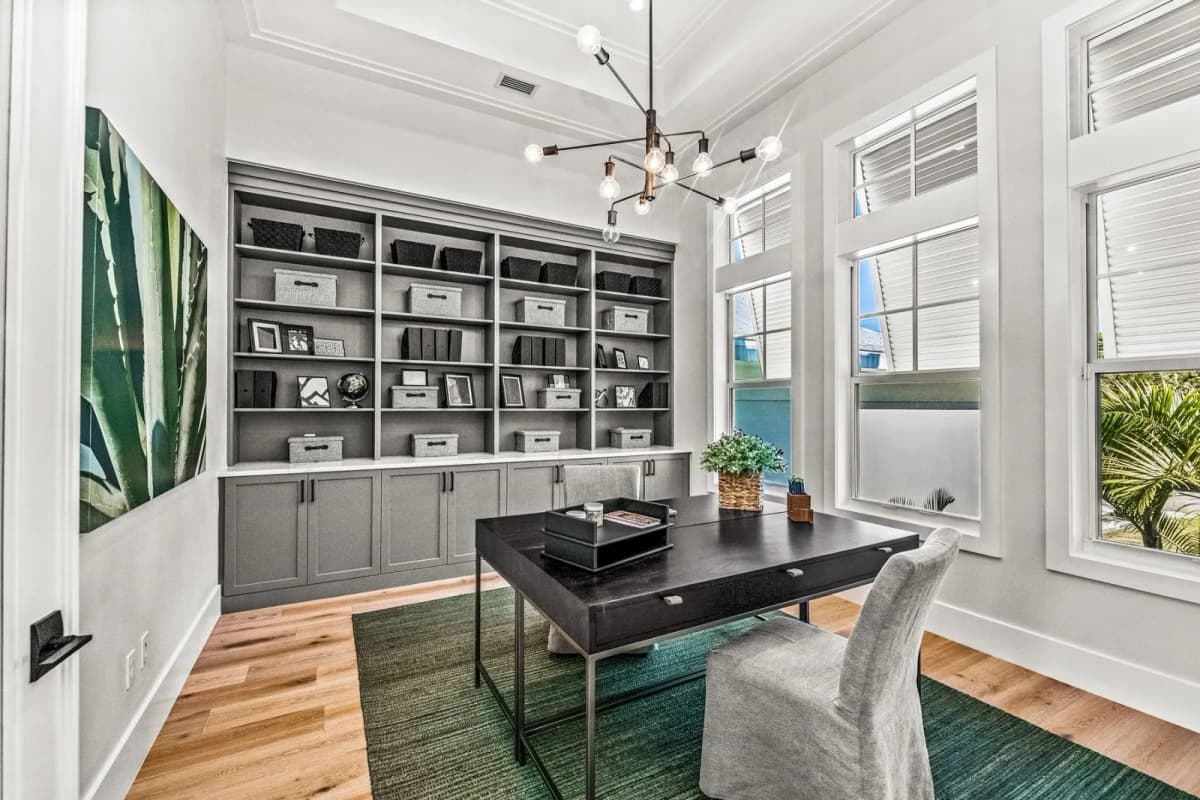 Private study with built-in shelving
