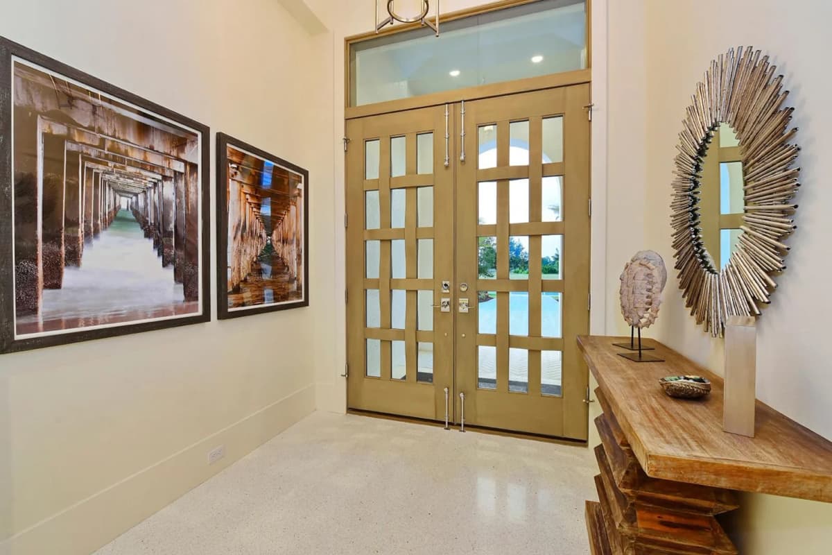 Entry foyer with glass doors