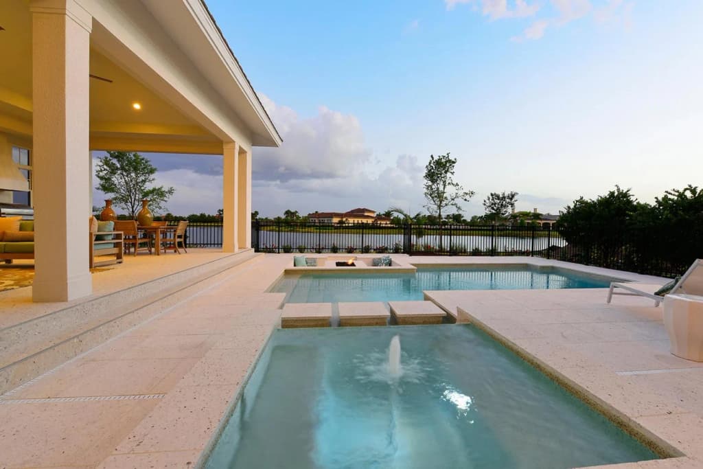Cascading spa and pool at The Leeward